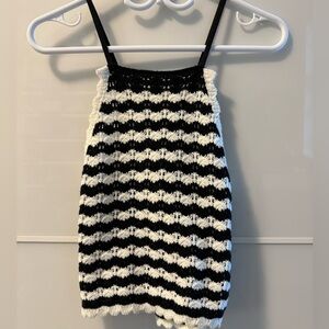 Rebellion Black and White Knit Top